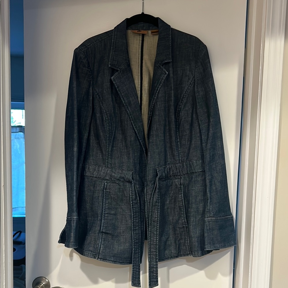 Vintage Dana Buchman Blue Jean Jacket Structured Blazer